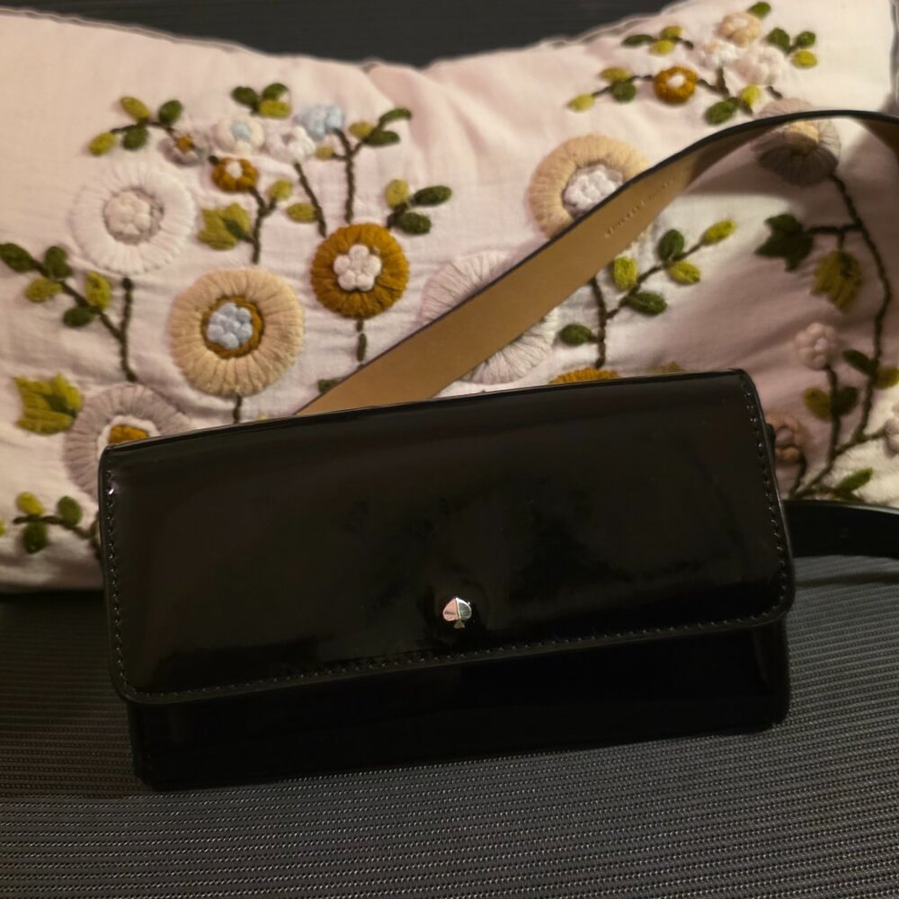 Kate Spade Black Patent Leather Belt Bag